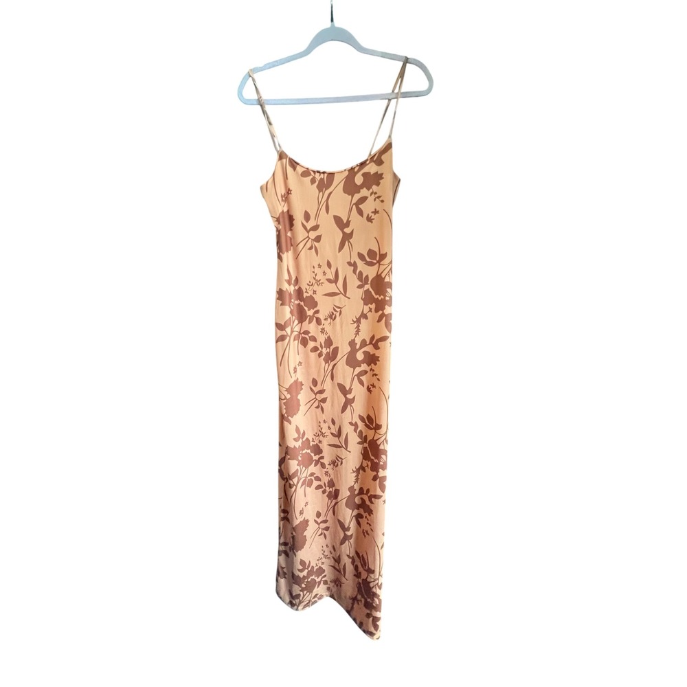Dress Floral‎ Print Sleeveless Slip Maxi Dress Yellow Size L